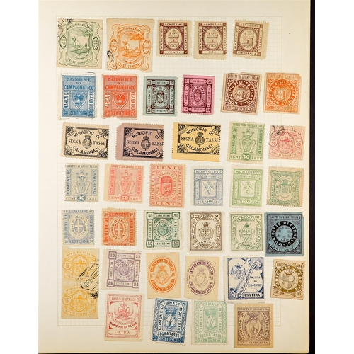 834 - ITALY REVENUE STAMPS COLLECTION of 1860's to 1920's issues on album leaves, note Atti Administrativi... 