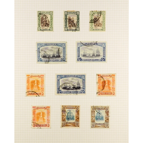 855 - JAMAICA 1903 - 1937 FINE USED COLLECTION on album pages, note 1903-04 Arms set, plus ½d wmk inverted... 