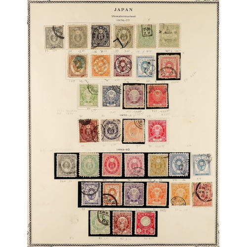 860 - JAPAN 1871 - 1914 COLLECTION of around 150 stamps on album pages, note 1871 48m imperf & perf (both ... 