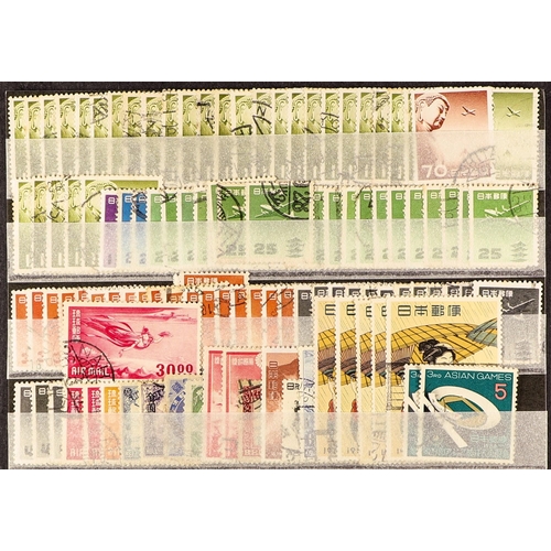 865 - JAPAN 1876 - 1980's DEALERS STOCK of chiefly used stamps on over 50 stock cards (6000+ stamps) Lot 8... 