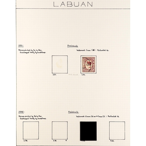 888 - LABUAN 1880 - 1895 COLLECTION of 39 postally used stamps (no emainder cancels) on album pages, note ... 