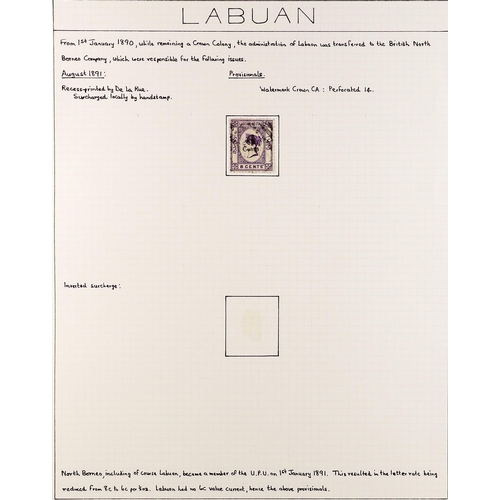 888 - LABUAN 1880 - 1895 COLLECTION of 39 postally used stamps (no emainder cancels) on album pages, note ... 