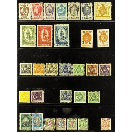 895 - LIECHTENSTEIN 1912 - 1959 ASSORTMENT of several 100 stamps on protective & album pages, note (all mi... 