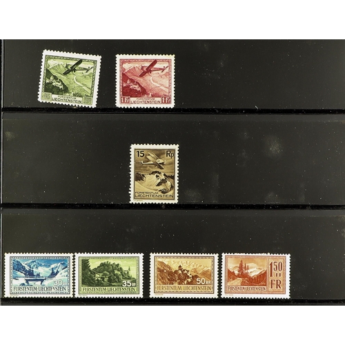 895 - LIECHTENSTEIN 1912 - 1959 ASSORTMENT of several 100 stamps on protective & album pages, note (all mi... 