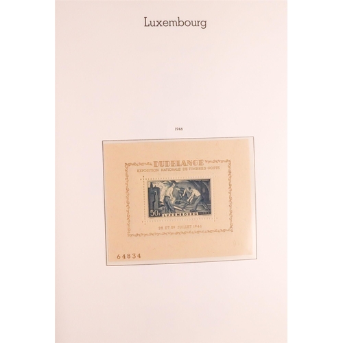 906 - LUXEMBOURG 1945-1986 COMPLETE NEVER HINGED MINT COLLECTION in hingeless Lighthouse album, includes 1... 