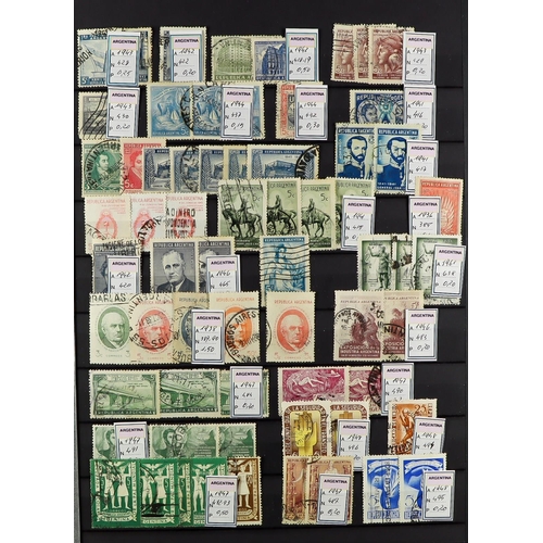 91 - SOUTH AMERICA IN BOX. 19th Century to 1980's chiefly used stamps in 8 stockbooks, note Peru, Colombi... 