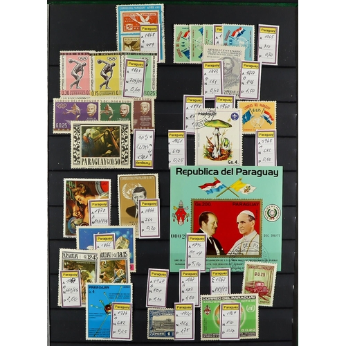 91 - SOUTH AMERICA IN BOX. 19th Century to 1980's chiefly used stamps in 8 stockbooks, note Peru, Colombi... 