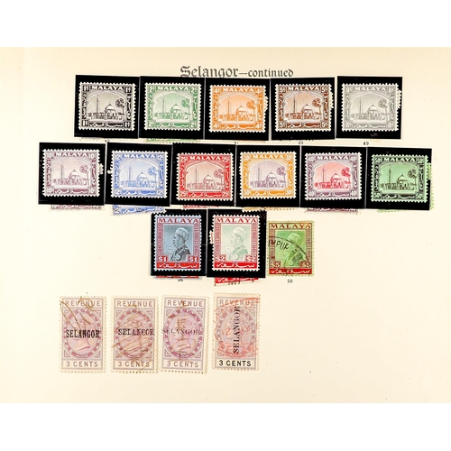 923 - MALAYA STATES OLD COLLECTION of chiefly mint stamps (also some used & fiscally used) to around 1935 ... 