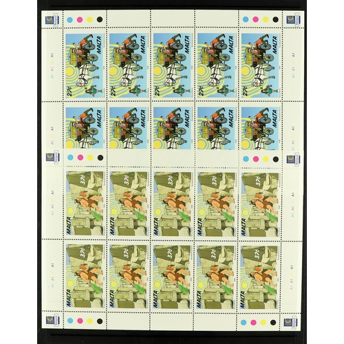 939 - MALTA 1953 - 2000 EXTENSIVE COLLECTION of chiefly never hinged mint sets and miniature sheets on pro... 