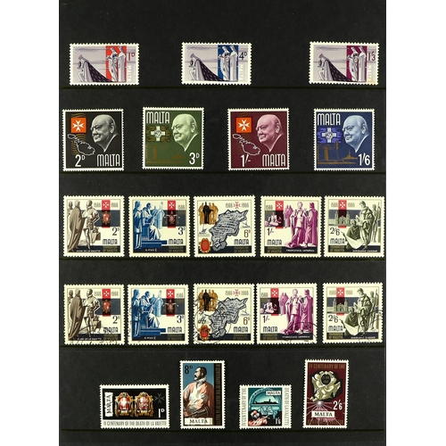 939 - MALTA 1953 - 2000 EXTENSIVE COLLECTION of chiefly never hinged mint sets and miniature sheets on pro... 