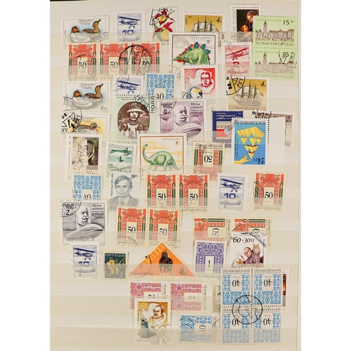 94 - CARTON WITH EUROPE IN 7 STOCK BOOKS. with mint, never hinged mint & used stamps from Belgium, Czech,... 