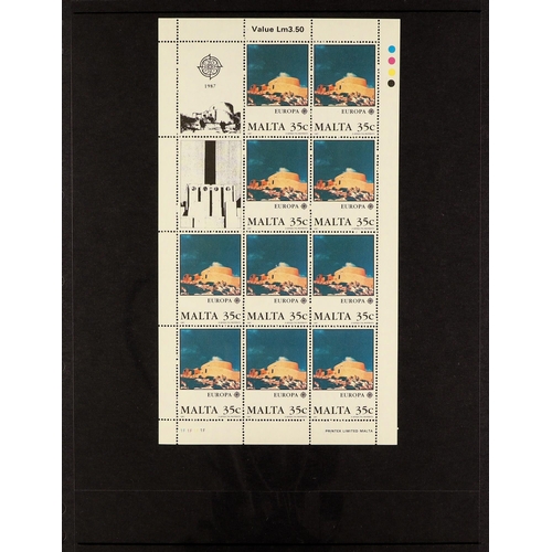 940 - MALTA 1972 - 2000 'EUROPA' SHEETLETS COLLECTION. A complete run of Europa sheetlets of 10 stamps (+2... 