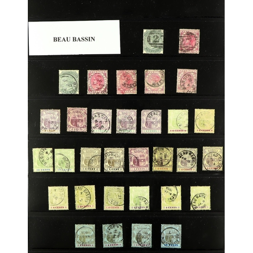 946 - MAURITIUS 1863 - 1940's POSTMARKS COLLECTION of 700+ stamps selected for cancellations, arranged by ... 