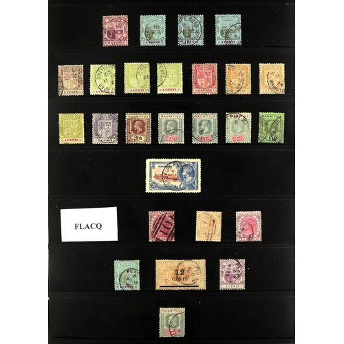 946 - MAURITIUS 1863 - 1940's POSTMARKS COLLECTION of 700+ stamps selected for cancellations, arranged by ... 