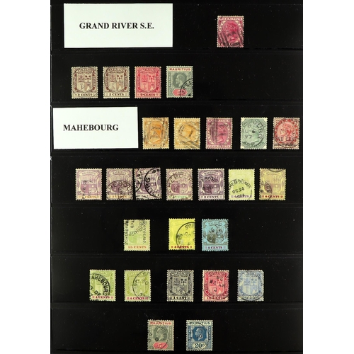 946 - MAURITIUS 1863 - 1940's POSTMARKS COLLECTION of 700+ stamps selected for cancellations, arranged by ... 