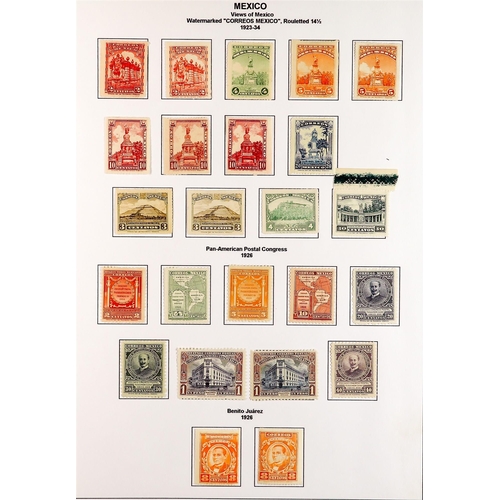 956 - MEXICO 1917 - 1940 MINT COLLECTION on album pages, note 1917-20 Portraits perf 12 set (missing 3c) t... 