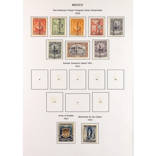 956 - MEXICO 1917 - 1940 MINT COLLECTION on album pages, note 1917-20 Portraits perf 12 set (missing 3c) t... 