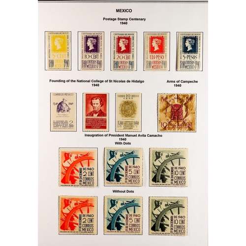 956 - MEXICO 1917 - 1940 MINT COLLECTION on album pages, note 1917-20 Portraits perf 12 set (missing 3c) t... 