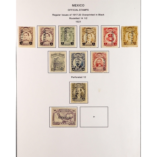 957 - MEXICO 1919 - 1937 'BACK OF THE BOOK' COLLECTION of 125+ mint stamps on album pages, Officials, Post... 