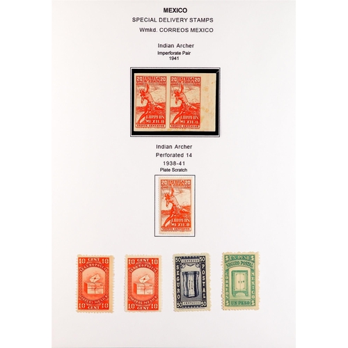 957 - MEXICO 1919 - 1937 'BACK OF THE BOOK' COLLECTION of 125+ mint stamps on album pages, Officials, Post... 