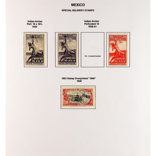 957 - MEXICO 1919 - 1937 'BACK OF THE BOOK' COLLECTION of 125+ mint stamps on album pages, Officials, Post... 