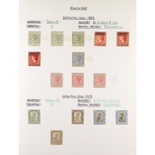 966 - MONTSERRAT 1876 - 1951 MINT COLLECTION on album pages (approx 240 stamps) Lot 966 (M) [c]