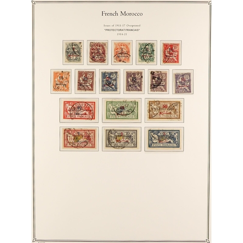 967 - MOROCCO 1891 - 1955 USED COLLECTION in Palo album, note 1891-00 set, 1902-10 set to 50c, 1911-17 val... 