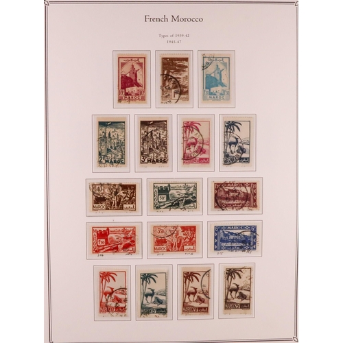 967 - MOROCCO 1891 - 1955 USED COLLECTION in Palo album, note 1891-00 set, 1902-10 set to 50c, 1911-17 val... 