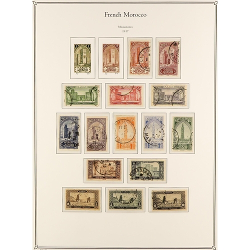 967 - MOROCCO 1891 - 1955 USED COLLECTION in Palo album, note 1891-00 set, 1902-10 set to 50c, 1911-17 val... 