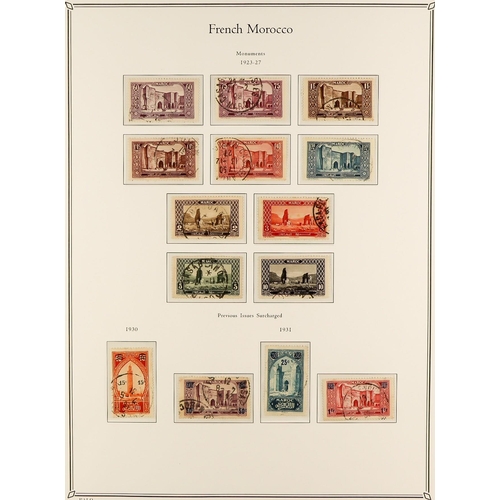 967 - MOROCCO 1891 - 1955 USED COLLECTION in Palo album, note 1891-00 set, 1902-10 set to 50c, 1911-17 val... 