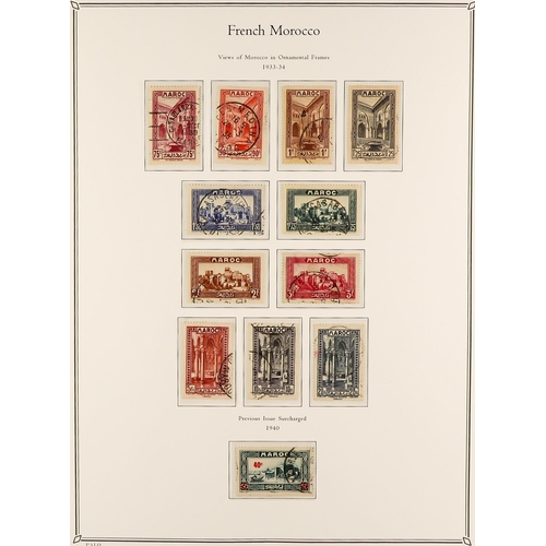 967 - MOROCCO 1891 - 1955 USED COLLECTION in Palo album, note 1891-00 set, 1902-10 set to 50c, 1911-17 val... 