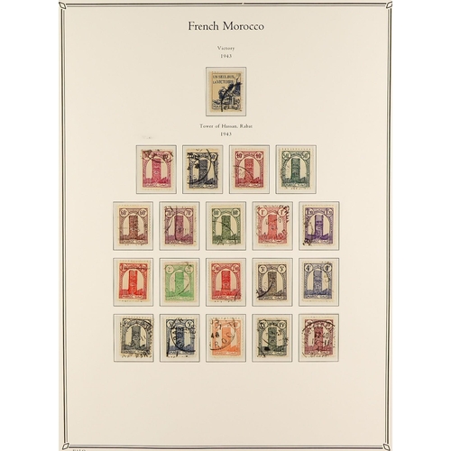 967 - MOROCCO 1891 - 1955 USED COLLECTION in Palo album, note 1891-00 set, 1902-10 set to 50c, 1911-17 val... 