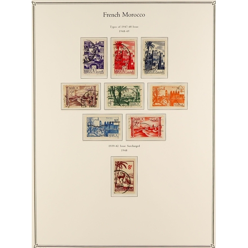 967 - MOROCCO 1891 - 1955 USED COLLECTION in Palo album, note 1891-00 set, 1902-10 set to 50c, 1911-17 val... 