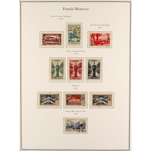 967 - MOROCCO 1891 - 1955 USED COLLECTION in Palo album, note 1891-00 set, 1902-10 set to 50c, 1911-17 val... 