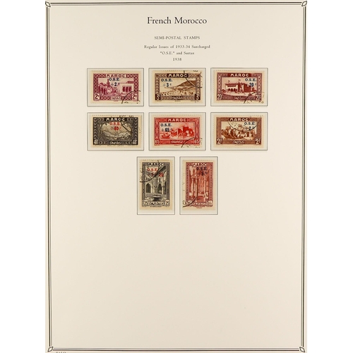 967 - MOROCCO 1891 - 1955 USED COLLECTION in Palo album, note 1891-00 set, 1902-10 set to 50c, 1911-17 val... 