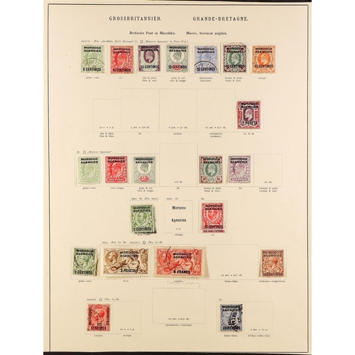 968 - MOROCCO AGENCIES 1898 - 1932 COLLECTION of mint & used stamps on old album pages, note 1898-00 5c in... 