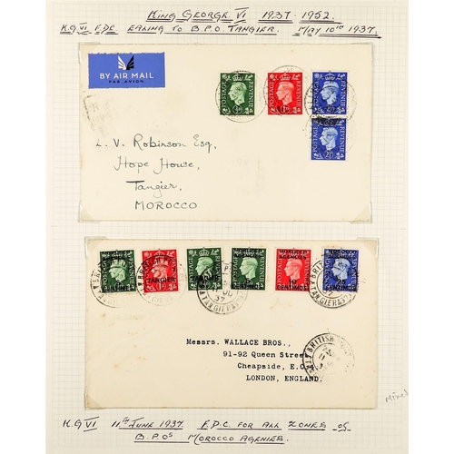 979 - MOROCCO AGENCIES TANGIERS collection of mint & used stamps, and 30 covers in an album. Spans 1927 - ... 