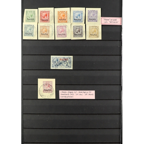 984 - NAURU 1916-23 OVERPRINTS COLLECTION of 28 used stamps on protective pages, includes the low values s... 