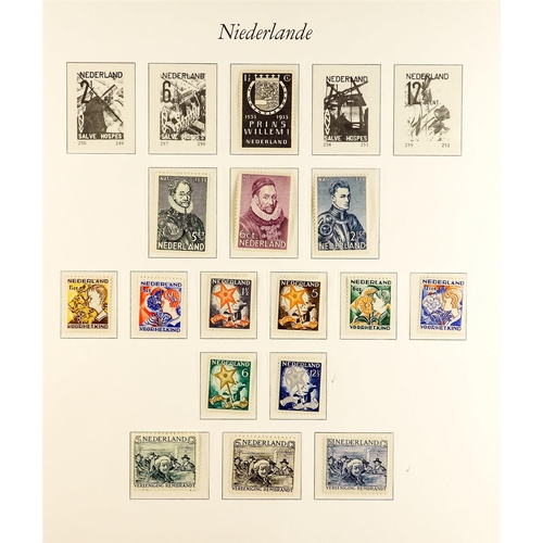 989 - NETHERLANDS 1852 - 1940 COLLECTION of mint and used stamps on album pages, note 1852 - 1894 basic co... 