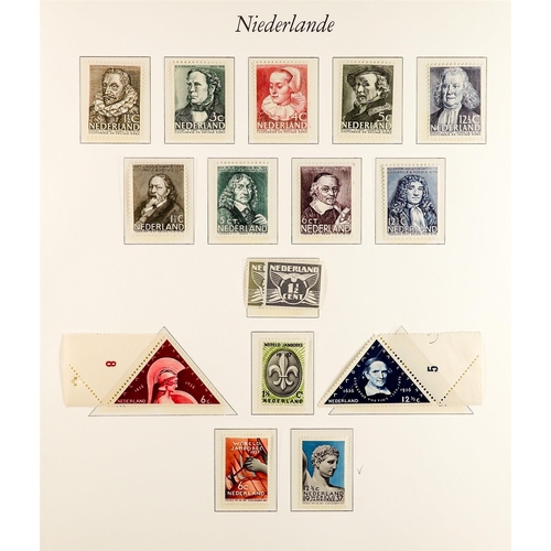 989 - NETHERLANDS 1852 - 1940 COLLECTION of mint and used stamps on album pages, note 1852 - 1894 basic co... 