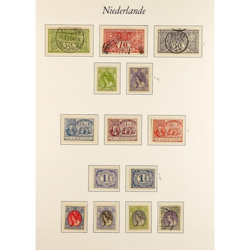 989 - NETHERLANDS 1852 - 1940 COLLECTION of mint and used stamps on album pages, note 1852 - 1894 basic co... 