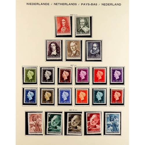 993 - NETHERLANDS 1935 - 1968 NEAR - COMPLETE COLLECTION of never hinged mint stamps on album pages, note ... 