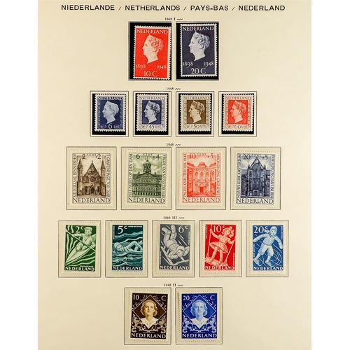 993 - NETHERLANDS 1935 - 1968 NEAR - COMPLETE COLLECTION of never hinged mint stamps on album pages, note ... 