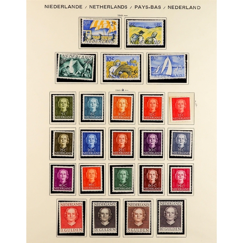 993 - NETHERLANDS 1935 - 1968 NEAR - COMPLETE COLLECTION of never hinged mint stamps on album pages, note ... 