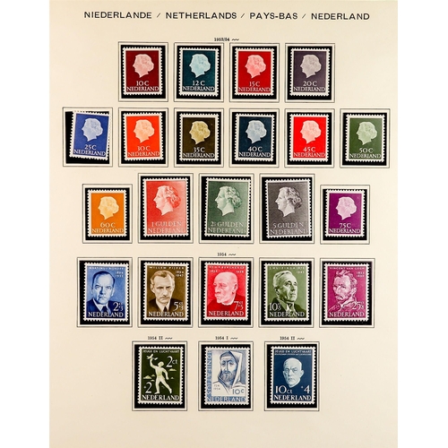 993 - NETHERLANDS 1935 - 1968 NEAR - COMPLETE COLLECTION of never hinged mint stamps on album pages, note ... 