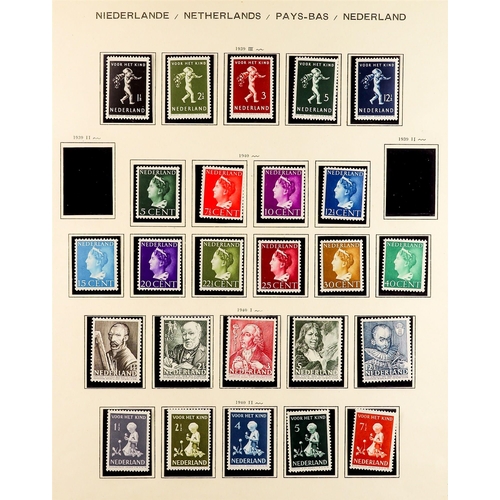 993 - NETHERLANDS 1935 - 1968 NEAR - COMPLETE COLLECTION of never hinged mint stamps on album pages, note ... 