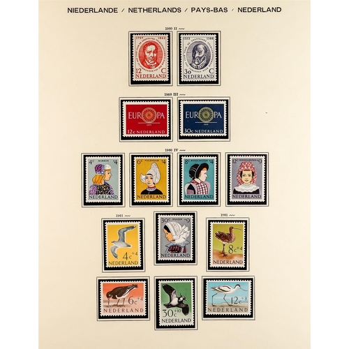 993 - NETHERLANDS 1935 - 1968 NEAR - COMPLETE COLLECTION of never hinged mint stamps on album pages, note ... 