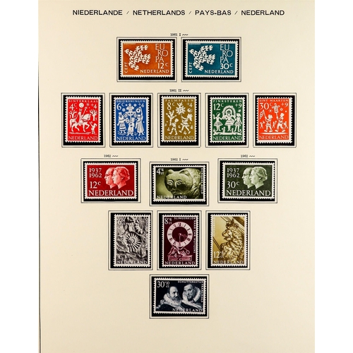 993 - NETHERLANDS 1935 - 1968 NEAR - COMPLETE COLLECTION of never hinged mint stamps on album pages, note ... 