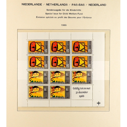 993 - NETHERLANDS 1935 - 1968 NEAR - COMPLETE COLLECTION of never hinged mint stamps on album pages, note ... 