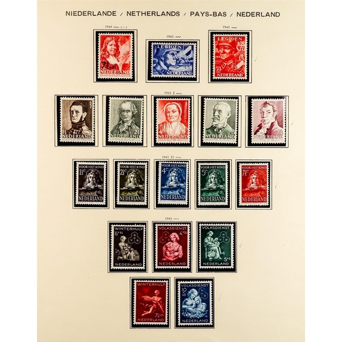 993 - NETHERLANDS 1935 - 1968 NEAR - COMPLETE COLLECTION of never hinged mint stamps on album pages, note ... 